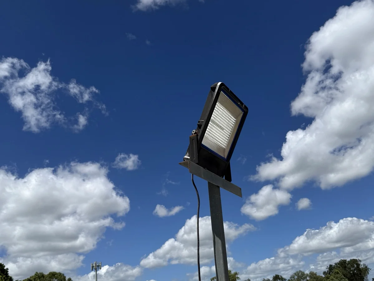 Commercial exterior floodlight installation