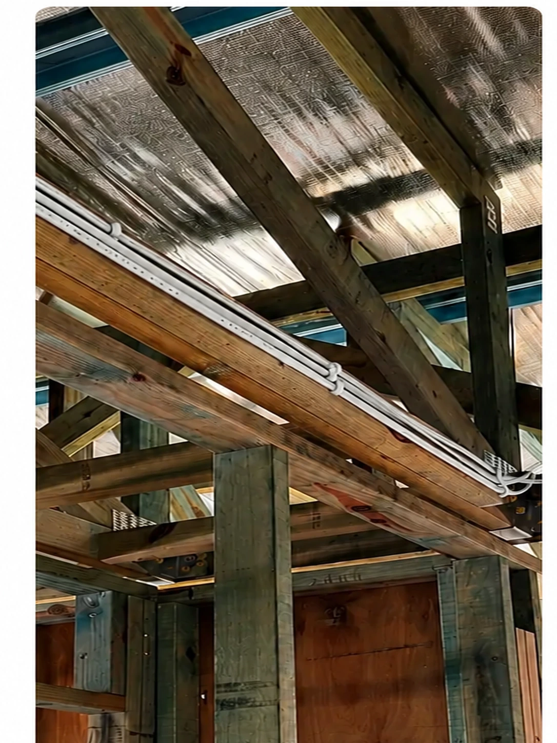 Electrical cabling installed during a residential new-build rough-in